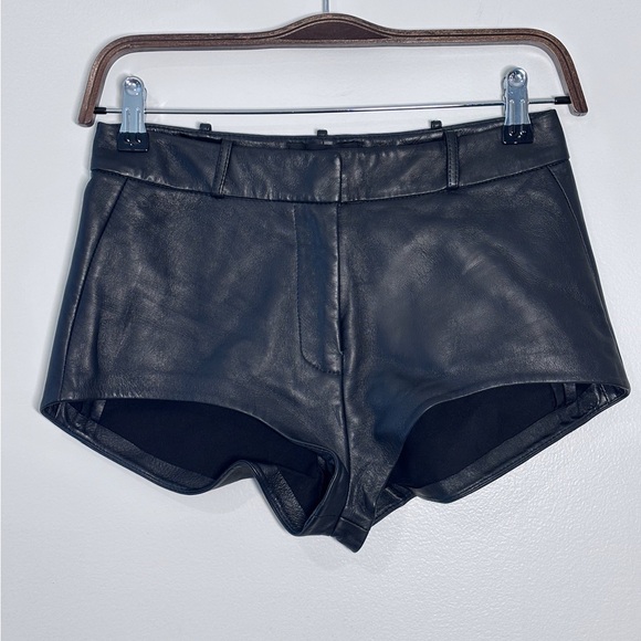 Lamarque Black Lamb Leather Annaise Hot Shorts Concert Festival Sexy Size XS NWT - Picture 2 of 6